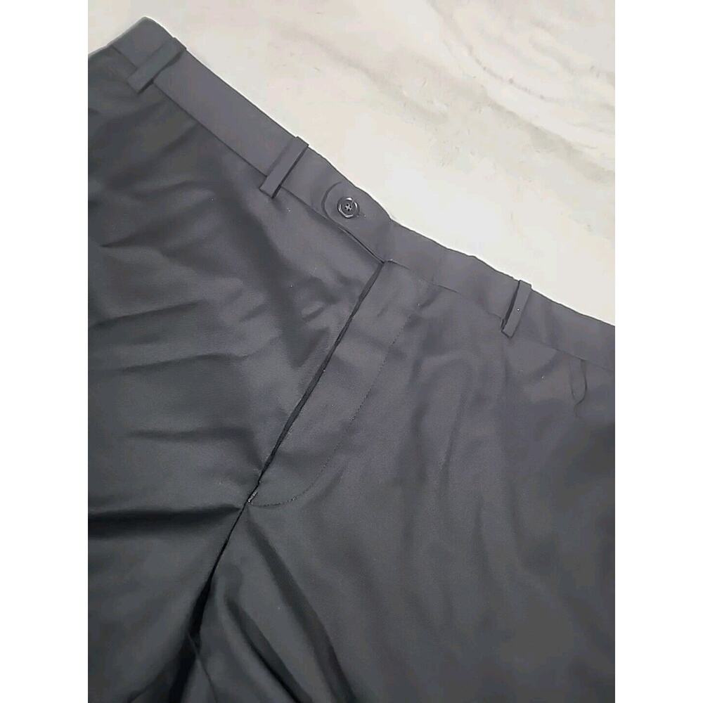 Peter Millar Solid Black Flat Front Suit Pants Si… - image 4